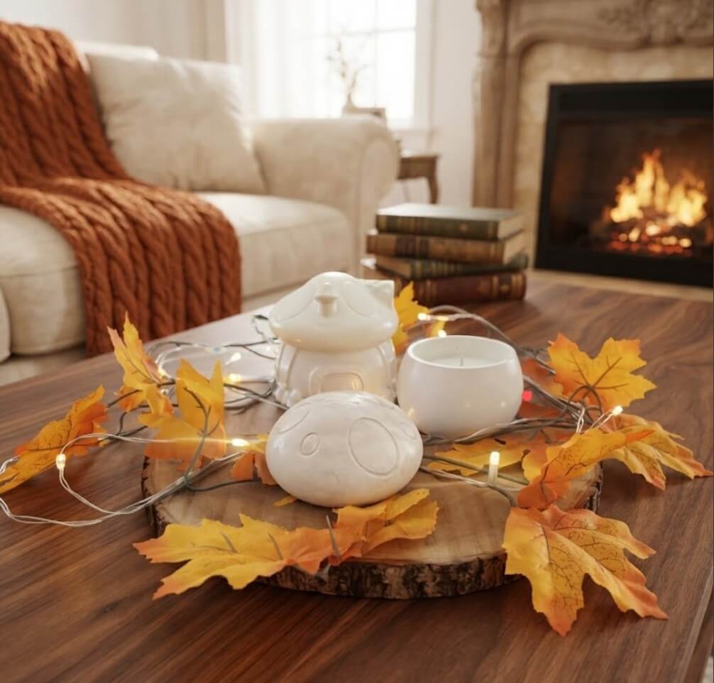 Mushrooms Μπεζ(με κερί pumpkin spice “