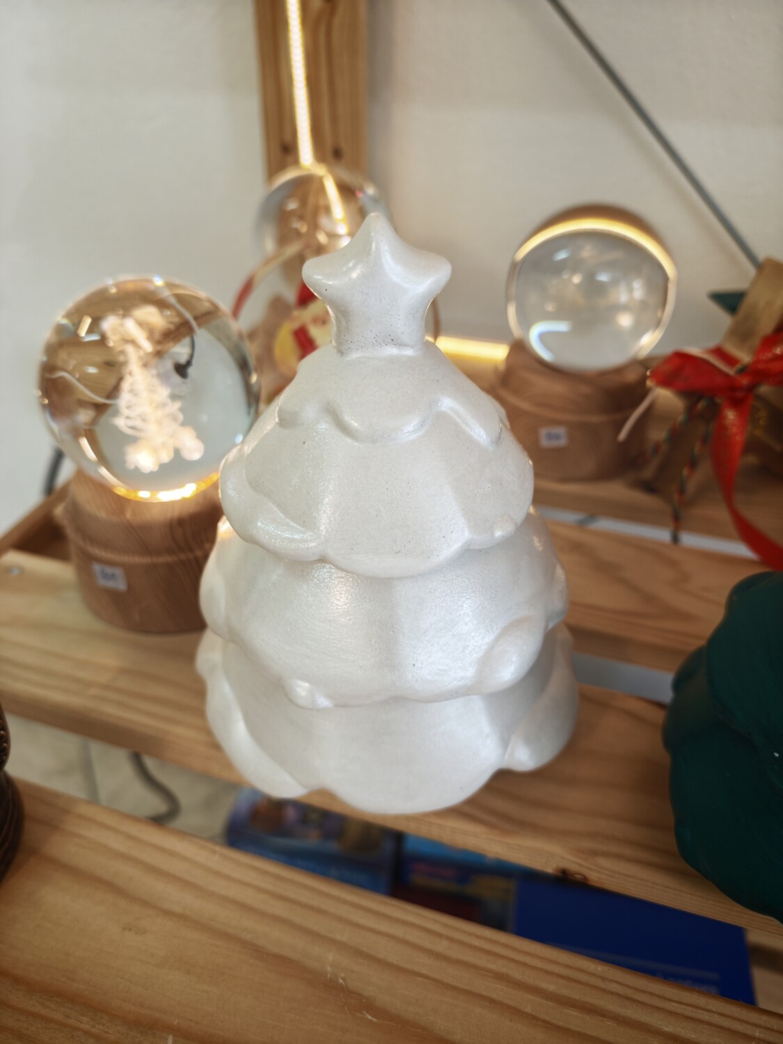 White Christmas Tree Περλέ(Με Κερί)